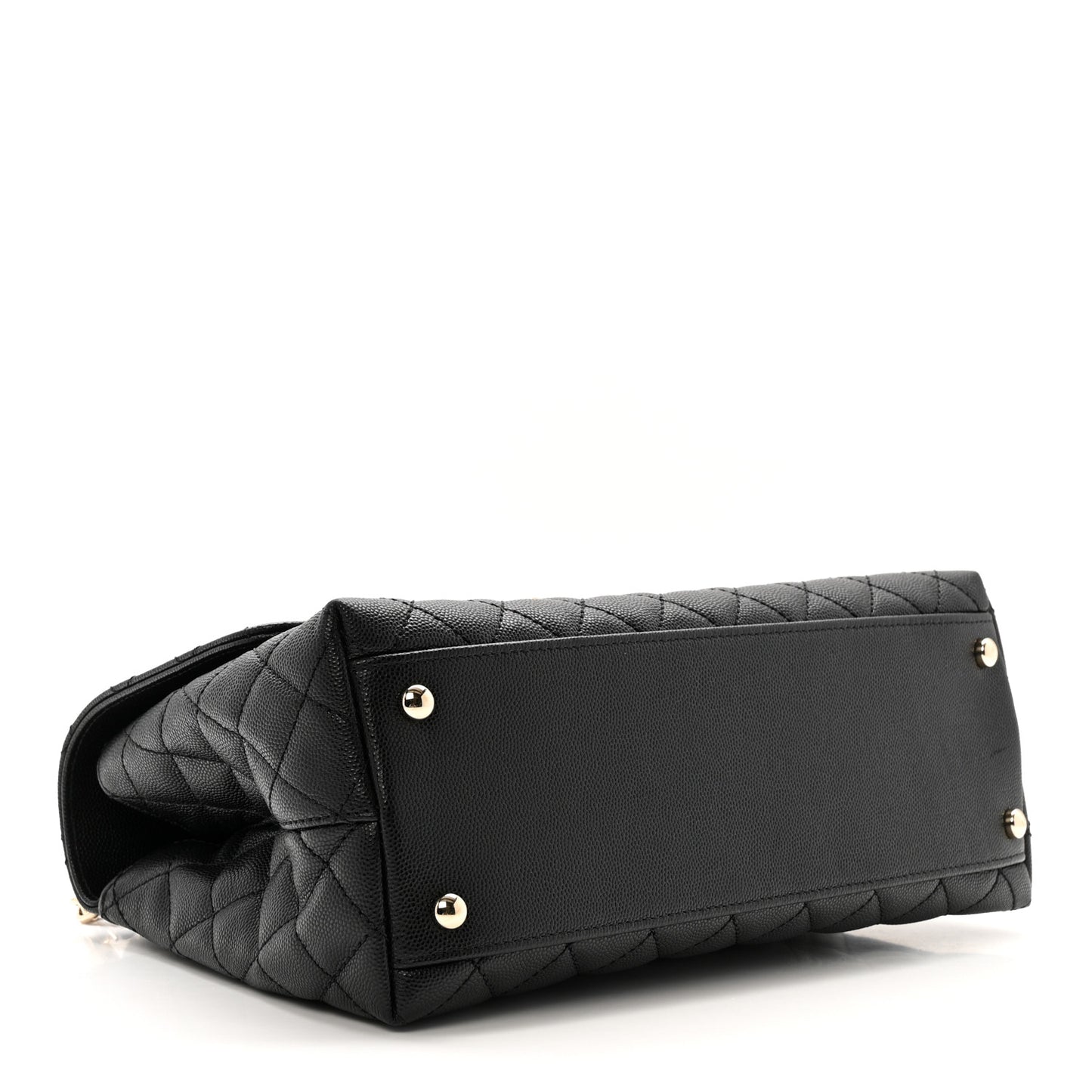 Caviar Quilted Small Coco Chain Handle Flap Black