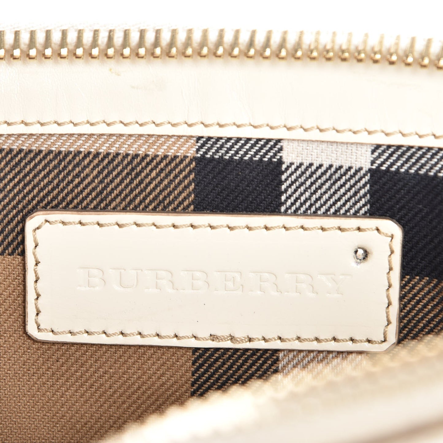 Bridle Calfskin Woven Alma Clutch White
