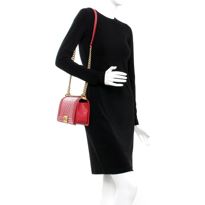 Chanel Lambskin Quilted Medium Boy Flap Red 2 of 8