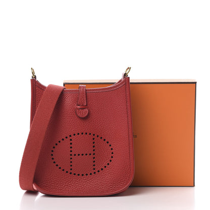 Hermes Taurillon Clemence Evelyne TPM Rouge Casaque 11 of 11
