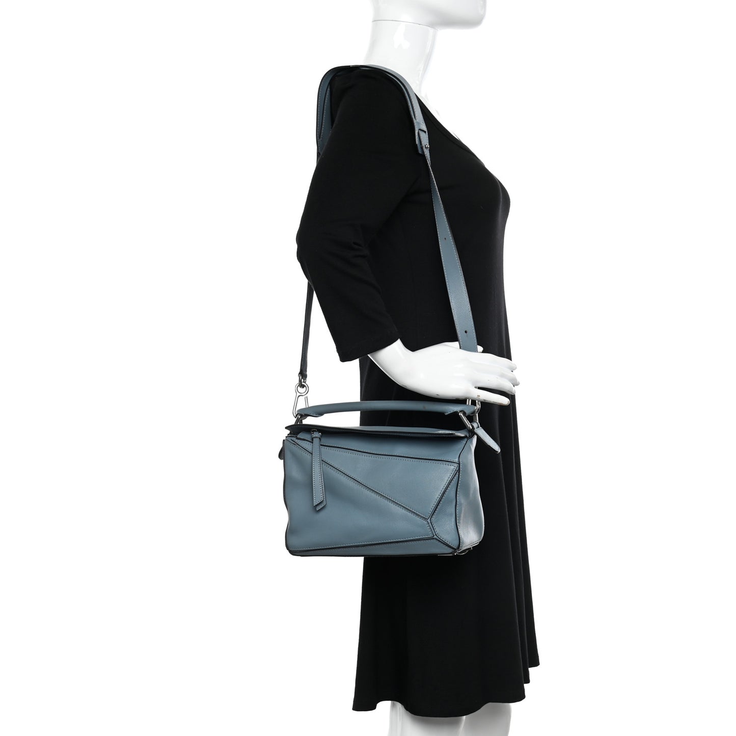 Calfskin Small Puzzle Bag Stone Blue