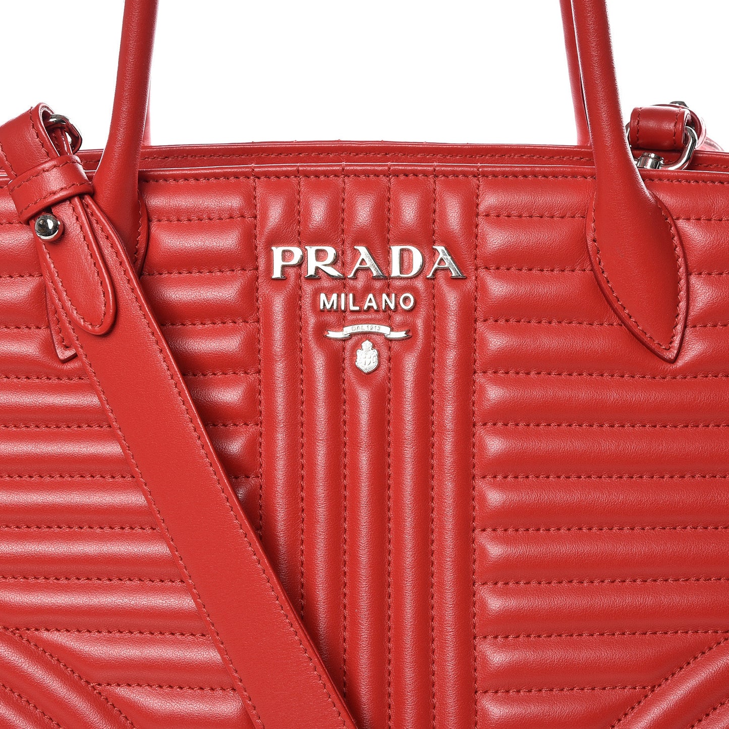 Soft Calfskin Impunture Diagramme Tote Rosso