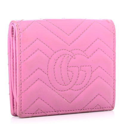 Gucci Calfskin Matelasse GG Marmont Card Case Candy Mousse 3 of 7