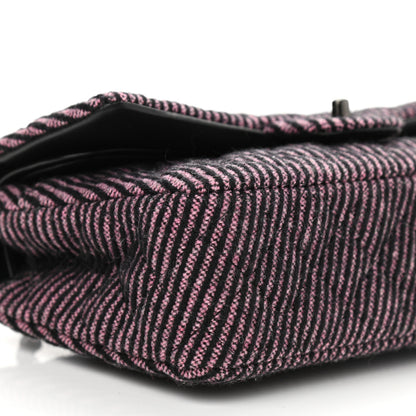 Chanel Wool Tweed Quilted Medium Double Flap Pink Black 9 of 12