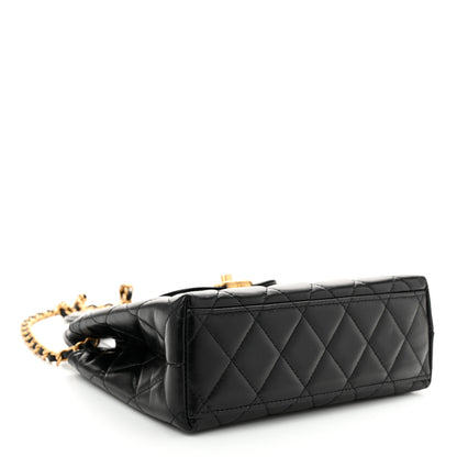 Chanel Shiny Aged Calfskin Quilted Nano Kelly Shopper Black 4 of 11