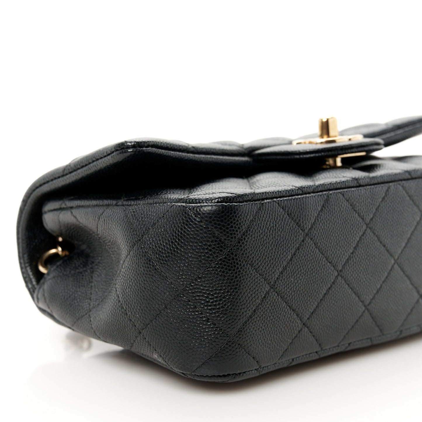 Caviar Quilted Mini Rectangular Flap Black
