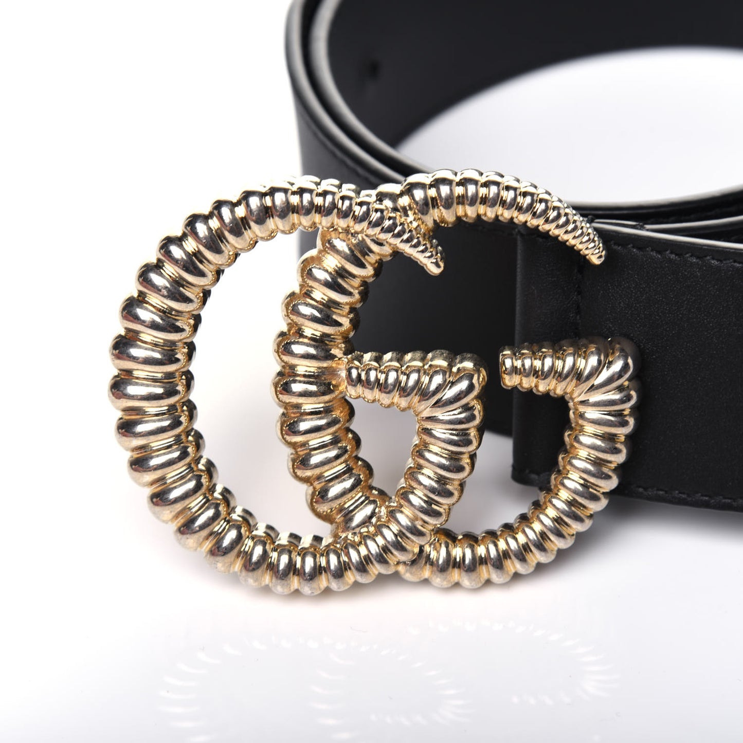 Moon Calfskin Torchon Double G 40mm Belt 80 32 Black