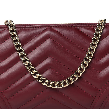 Gucci Nappa Chevron Matelasse GG Marmont Small Shoulder Bag Rosso Ancora 8 of 11