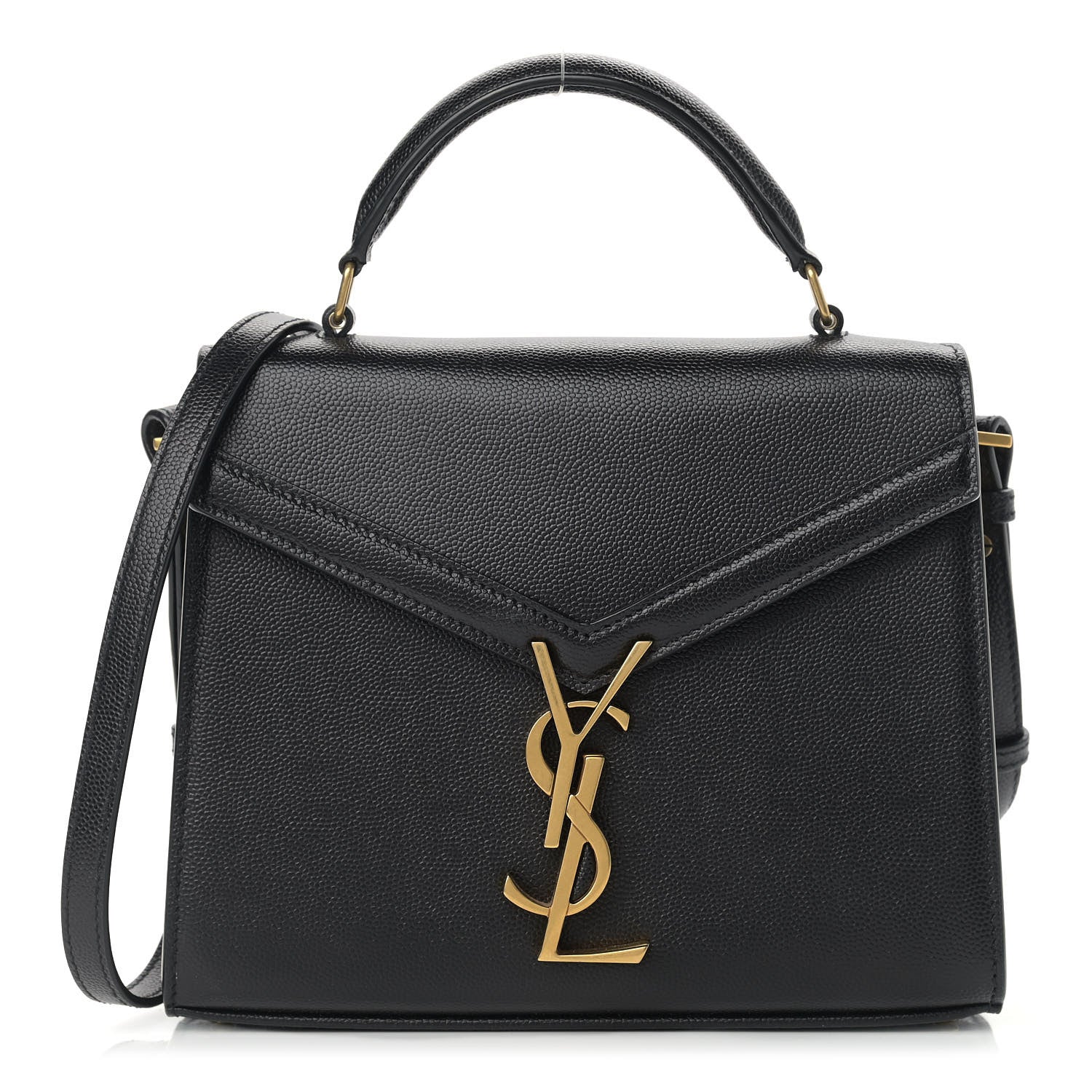 Saint Laurent Grain de Poudre Mini Classic Monogram Cassandra Top Handle Black 1 of 9