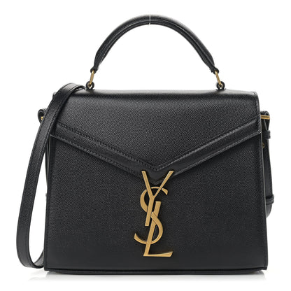 Saint Laurent Grain de Poudre Mini Classic Monogram Cassandra Top Handle Black 1 of 9