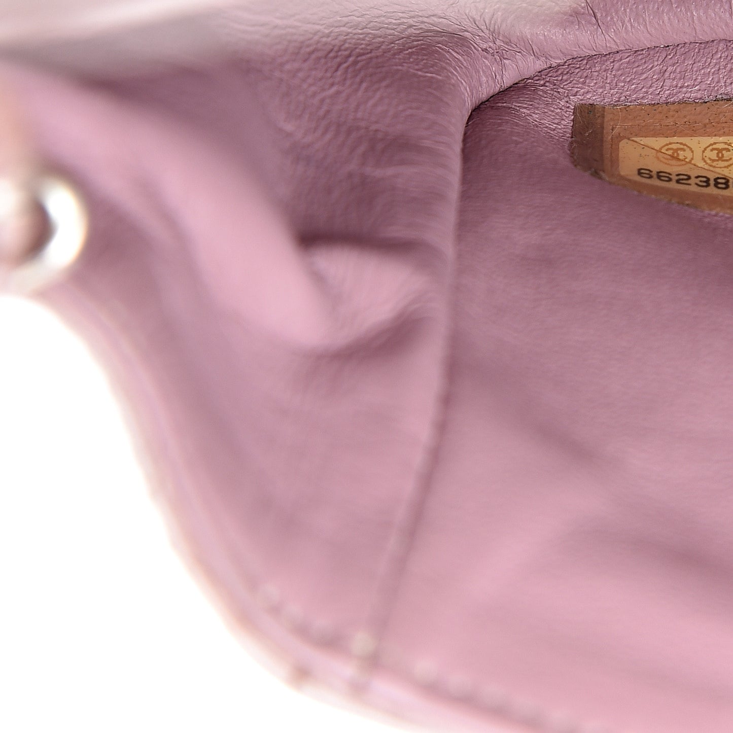 Metallic Lambskin Quilted Extra Mini Rectangular Flap Pink