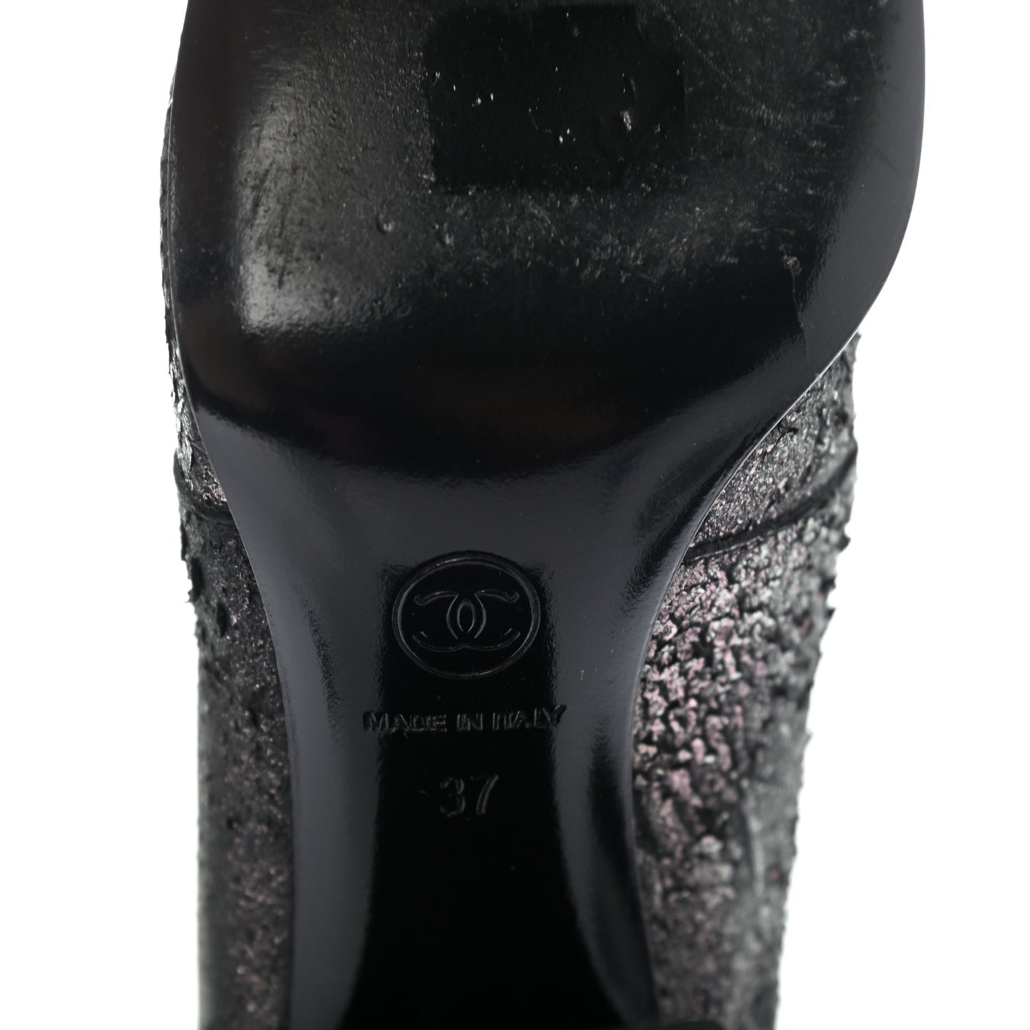 Metallic Lambskin Cap Toe Ankle Boots 37 Silver Black