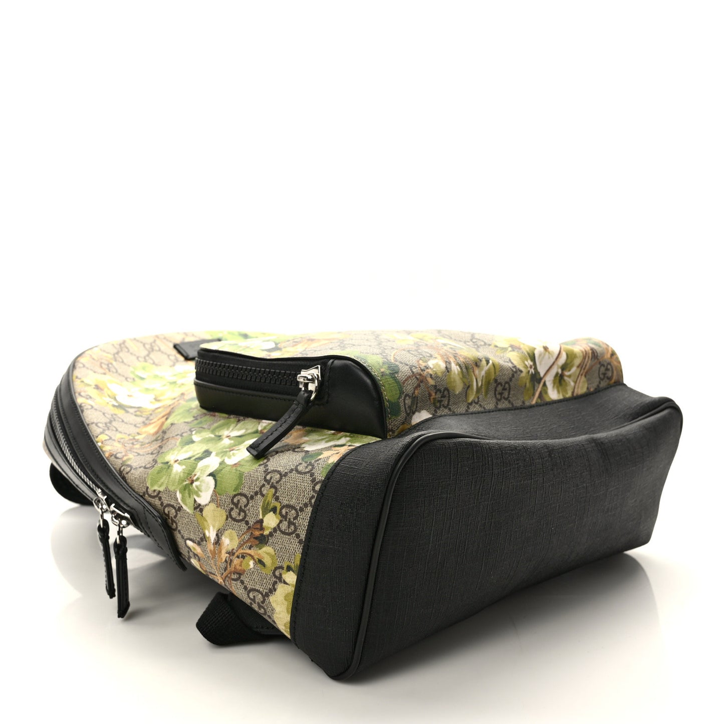 GG Supreme Monogram Blooms Medium Day Backpack Beige New Military Black