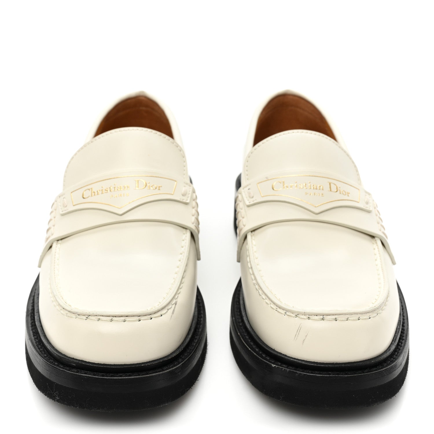 Christian Dior Brushed Calfskin Boy Loafers 35 White 2 of 13