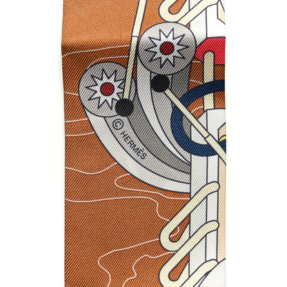 Hermes Silk Odyssey Twilly Noisette Aqua Multicolor 9 of 14