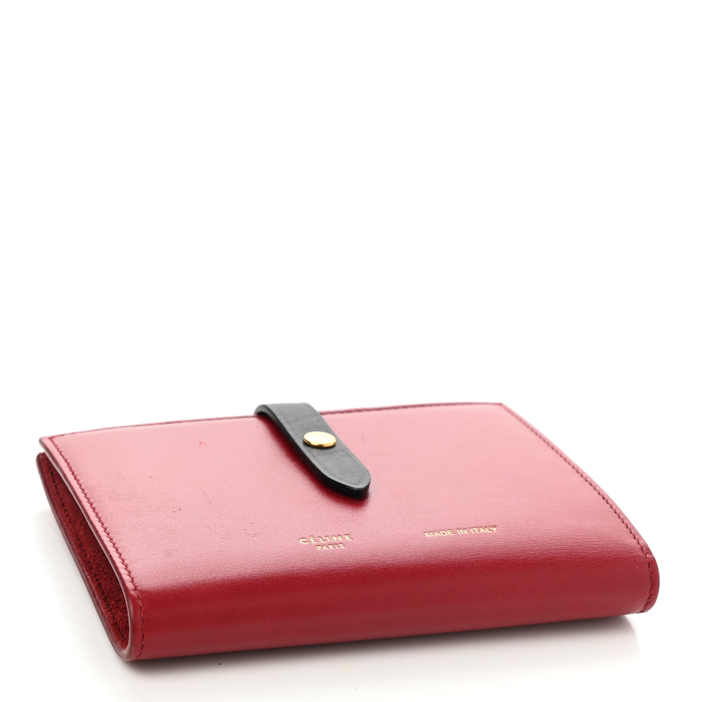 Smooth Calfskin Medium Multifunction Strap Wallet Coquelicot