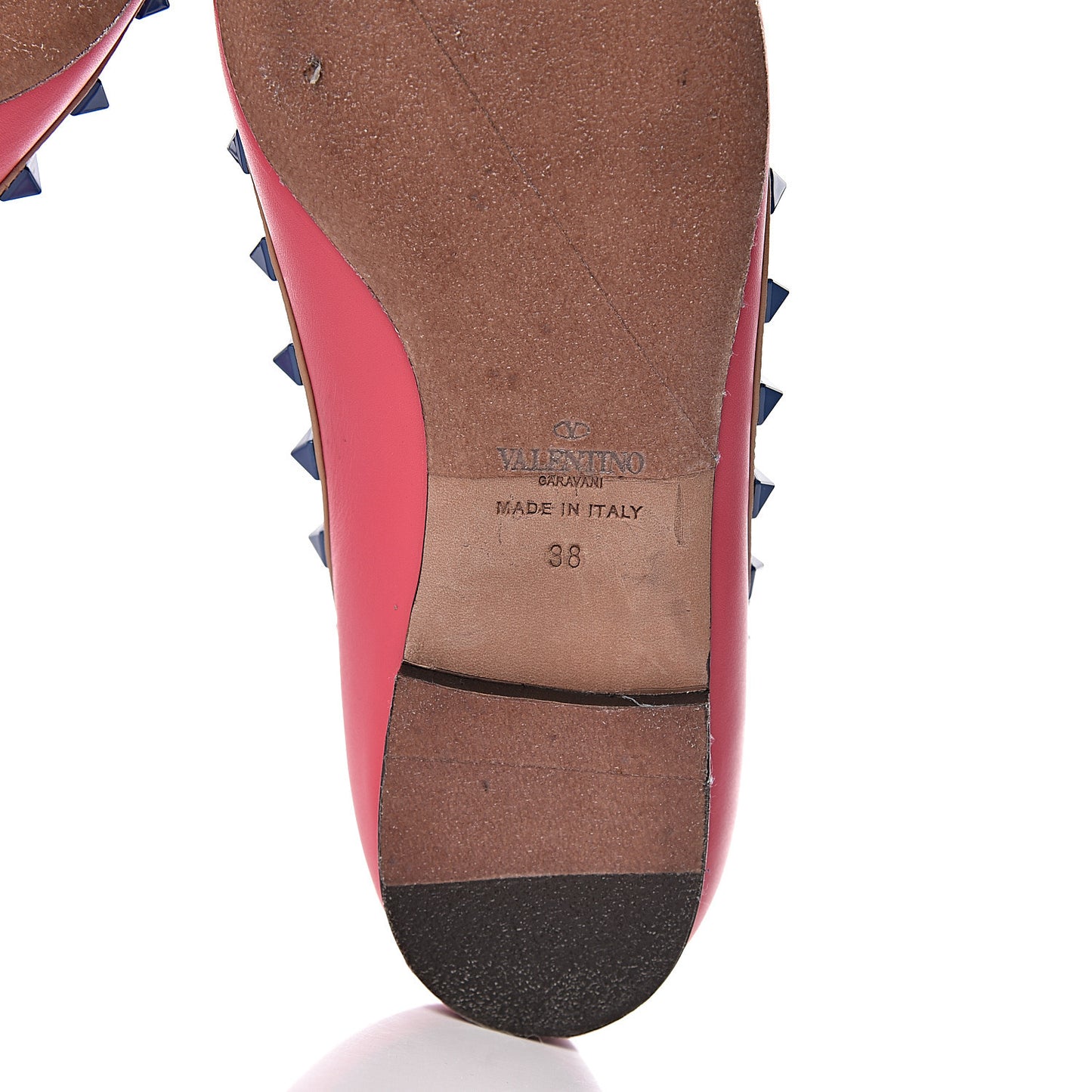 Nappa Rockstud Cage Ballerina Flats 38 Deep Fuxia