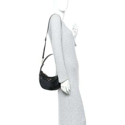 Prada Patent Naplak Arque Shoulder Bag Black 2 of 8