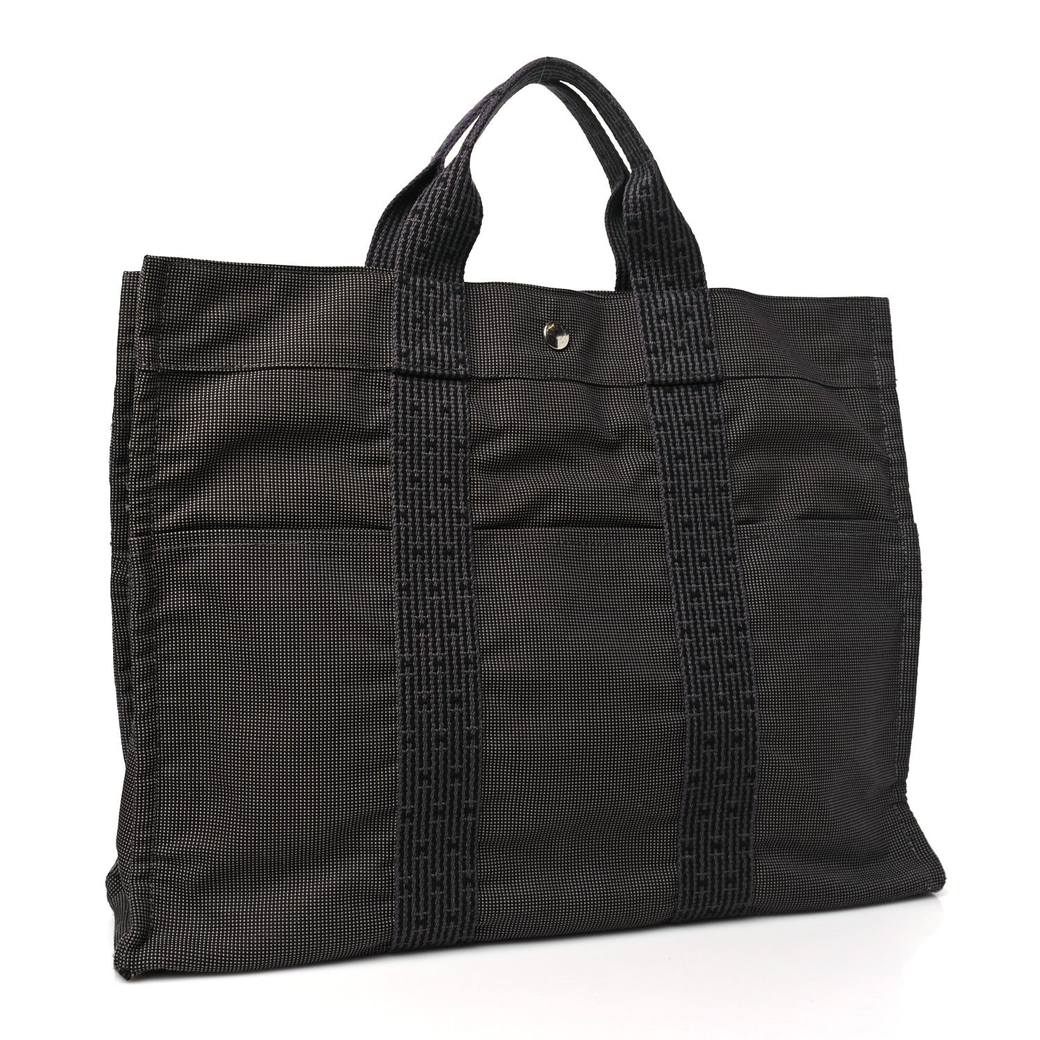 Hermes Canvas Herline Tote MM Grey 3 of 9