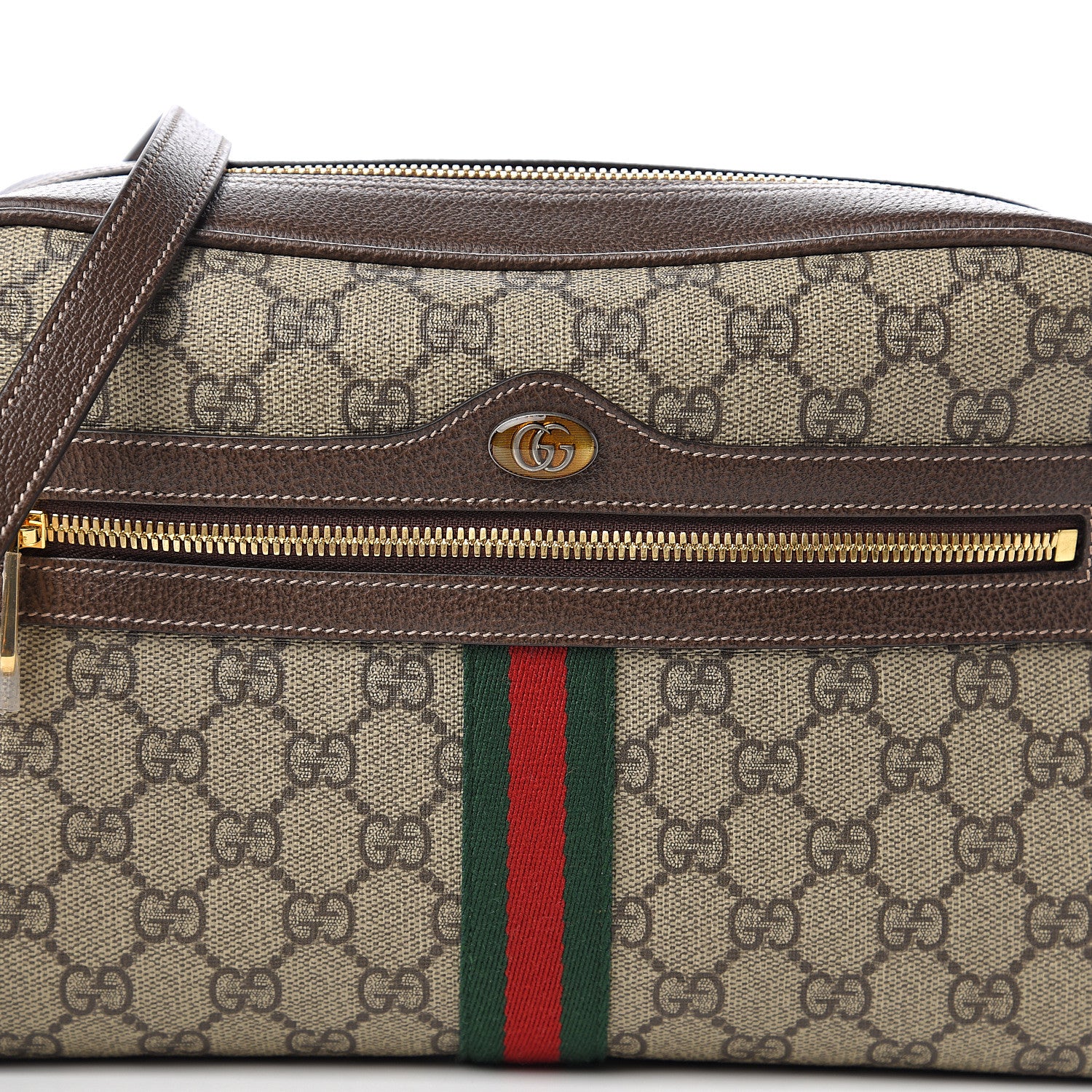 Gucci GG Supreme Monogram Web Small Ophidia Shoulder Bag Brown 9 of 9