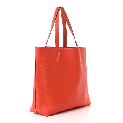 Hermes Taurillon Clemence Double Sens 45 Reversible Tote Rose Jaipur 4 of 17