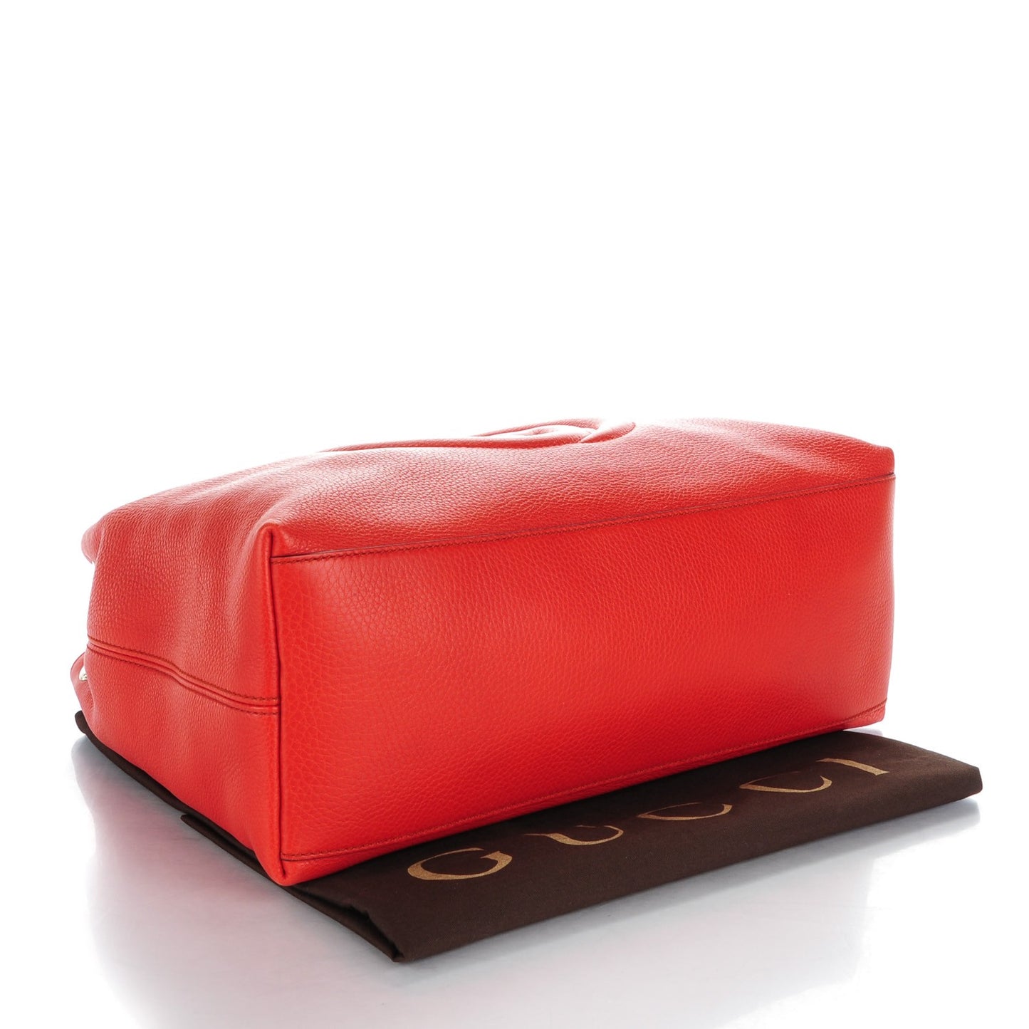 Pebbled Calfskin Medium Soho Chain Shoulder Bag Sun Orange