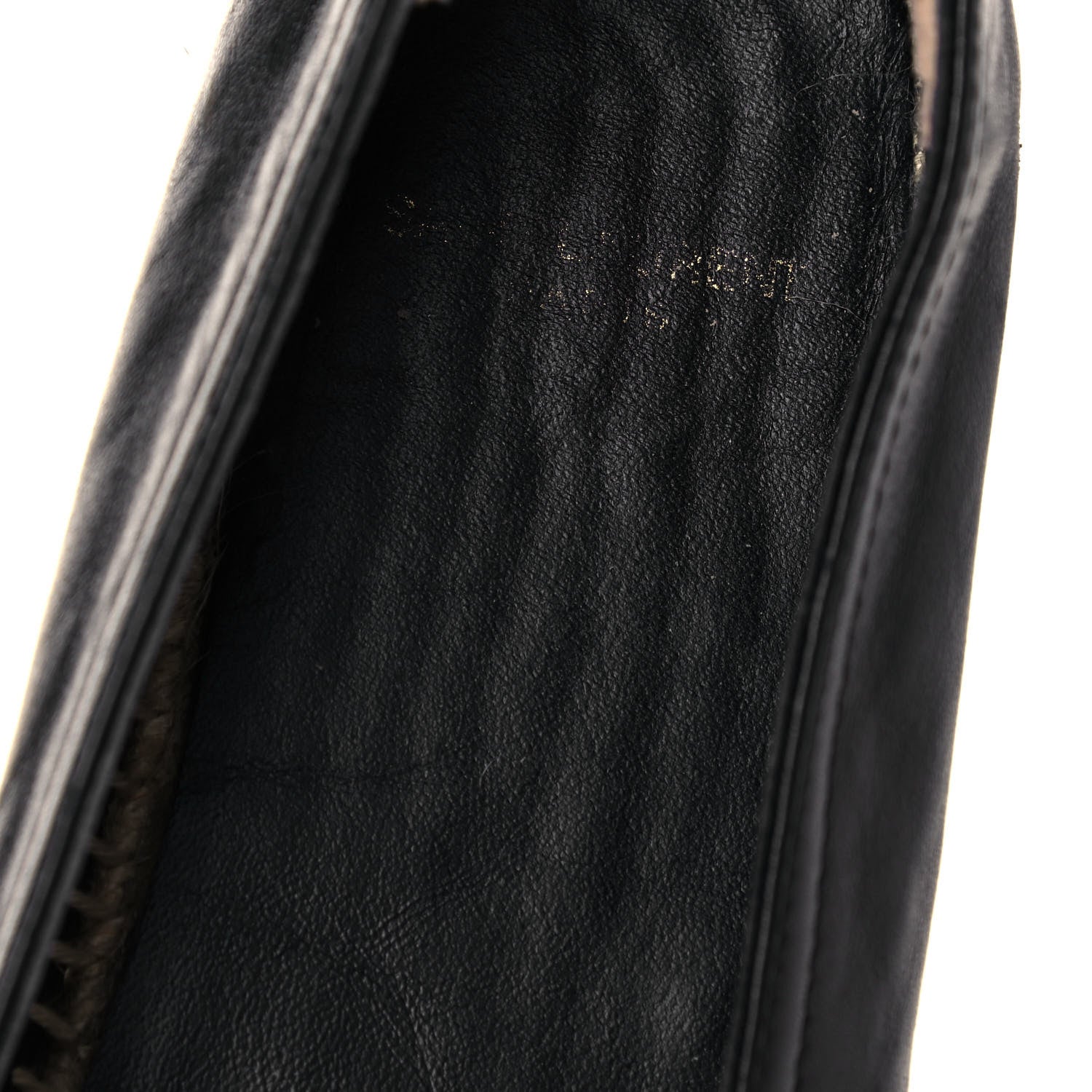 Saint Laurent Lambskin Monogram Espadrilles 38 Black 10 of 10
