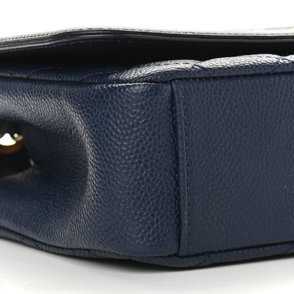 Chanel Caviar Quilted Medium CC Filigree Flap Navy Black 8 of 9