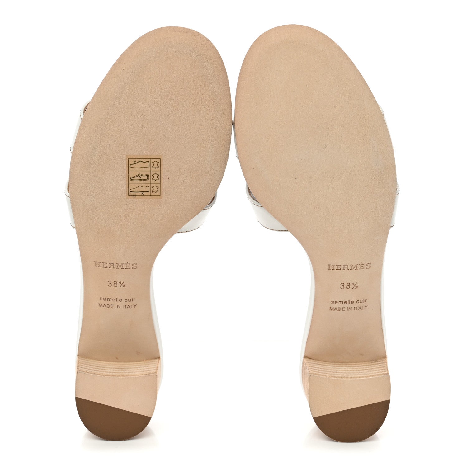 Hermes Calfskin Oasis Sandals 38.5 White 6 of 10