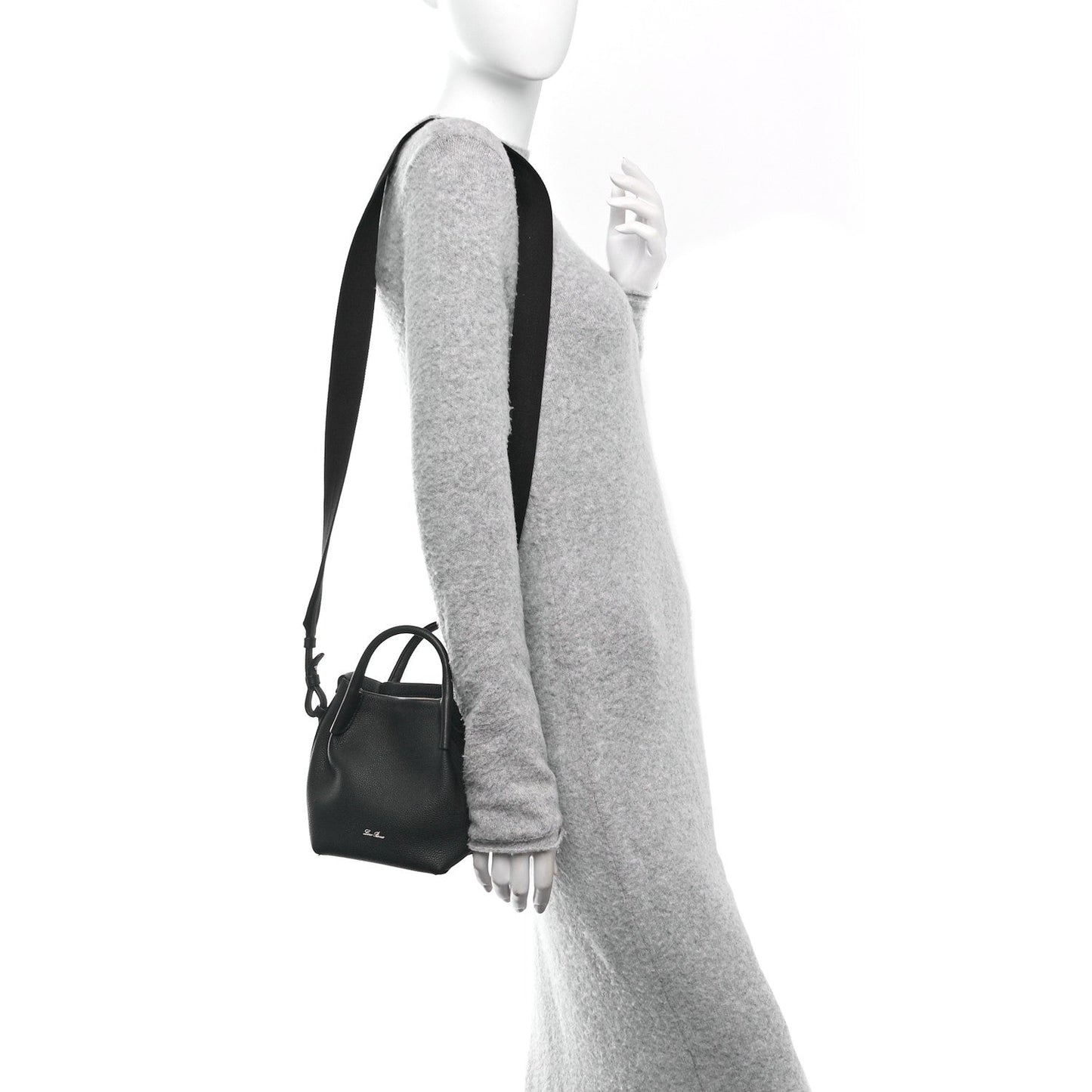 Grained Calfskin Micro Bale Bag Navy Blue