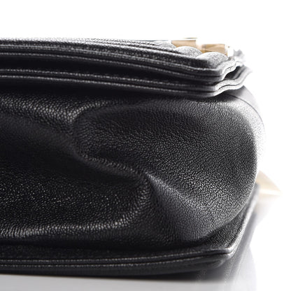 Chanel Caviar Chevron Quilted Medium Boy Flap Black 8 of 9