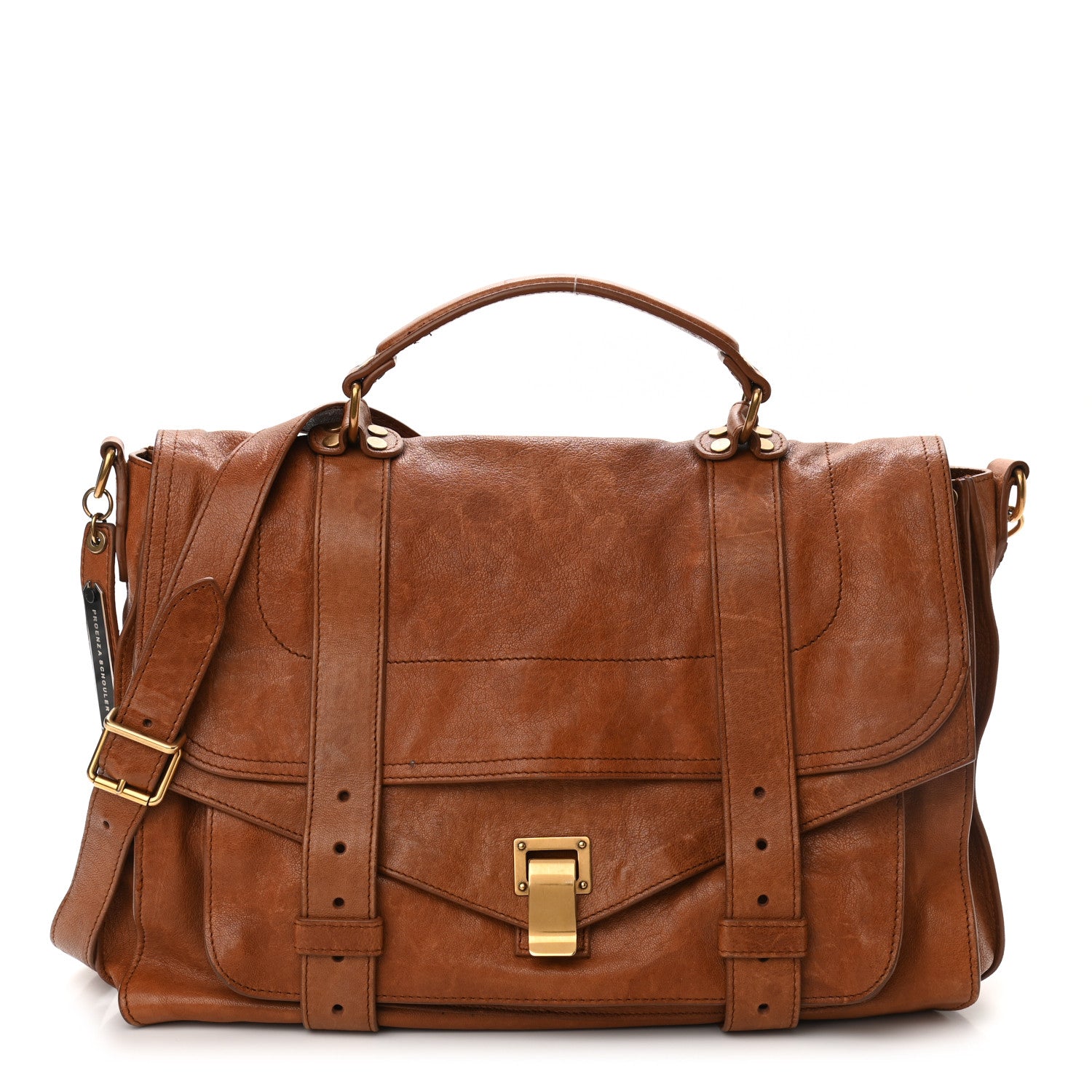 Proenza Schouler Lambskin Large PS1 Satchel Saddle 1 of 16