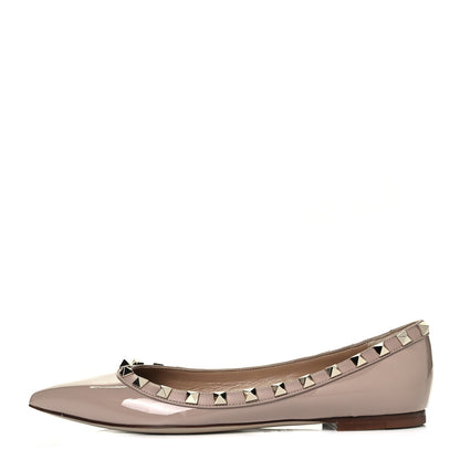 Valentino Garavani Patent Rockstud Ballerina Flats 37 Poudre 1 of 9