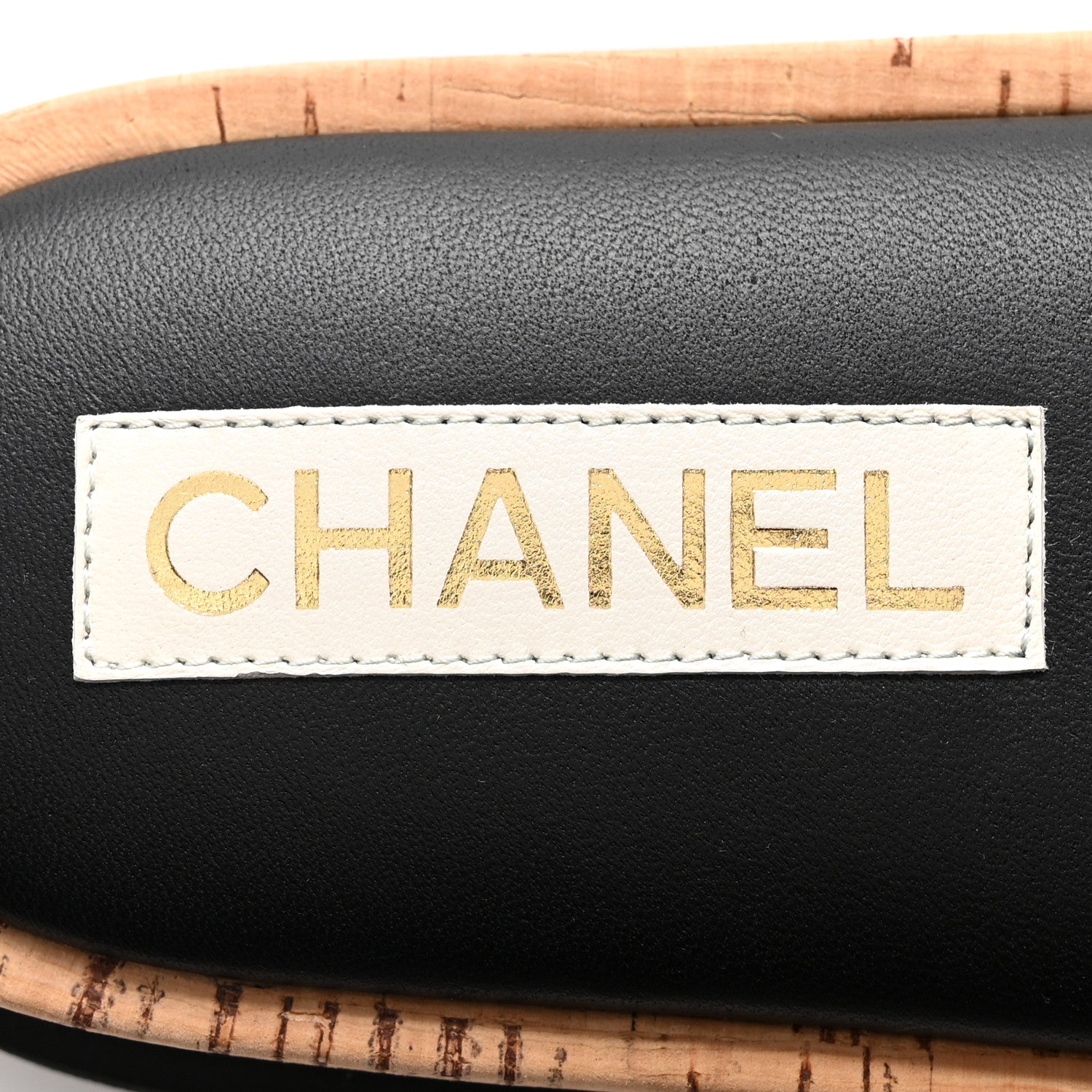 Chanel Fabric Pearl Cork CC Slip On Sandals 39 Black 7 of 11