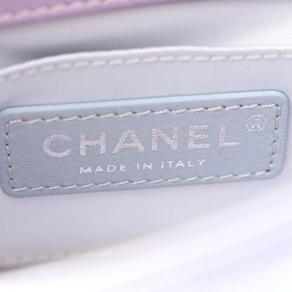 Chanel Gradient Metallic Calfskin Quilted Clutch Silver Blue Yellow Purple 6 of 11