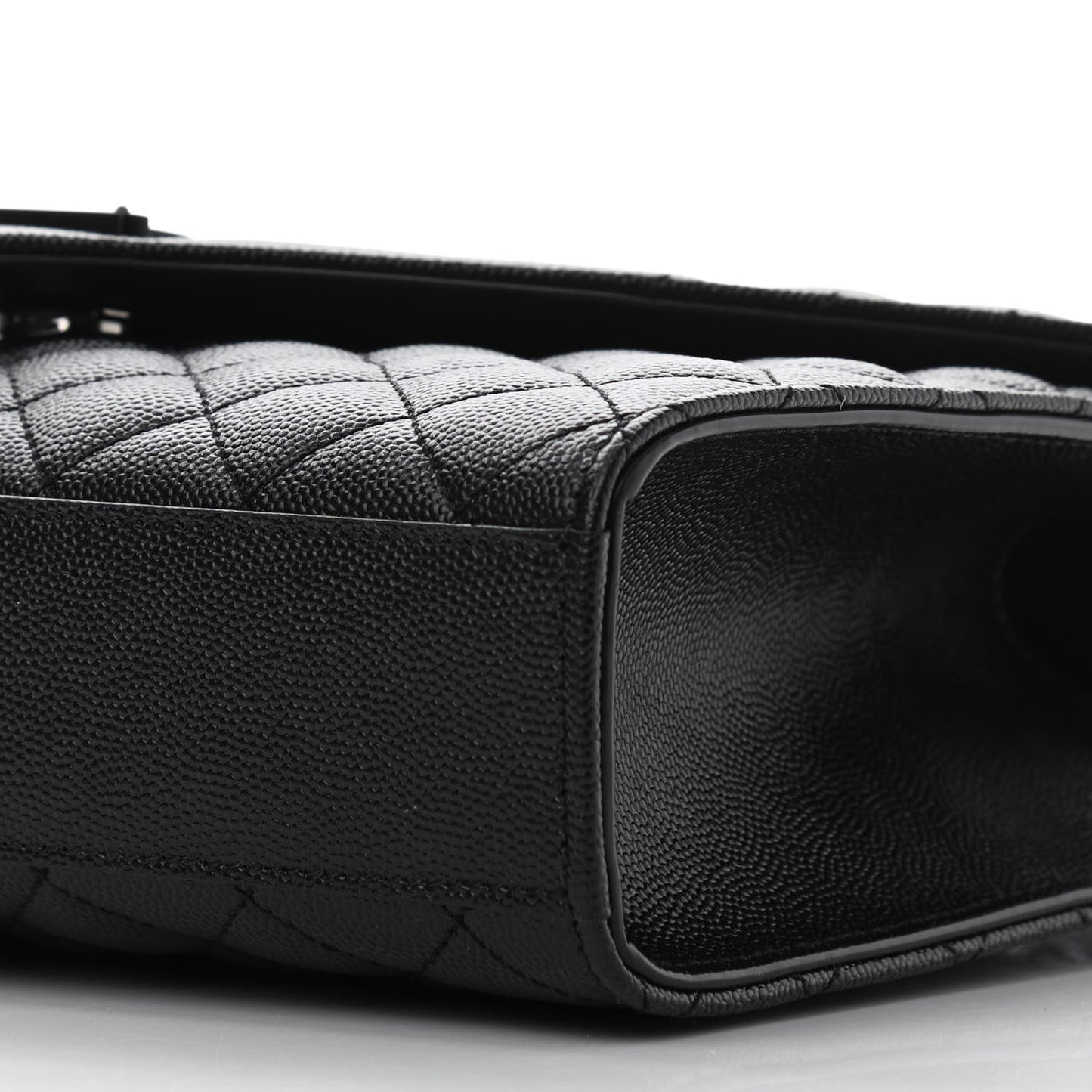 Grain De Poudre Textured Mixed Matelasse Triquilt Medium Monogram Satchel Black