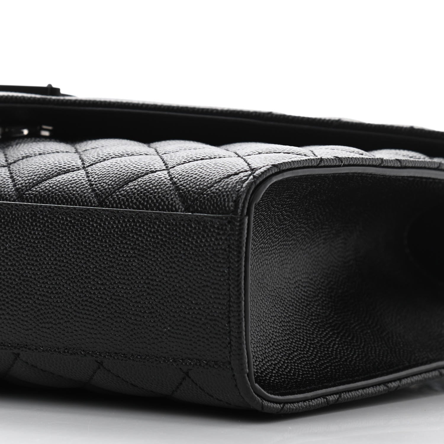 Saint Laurent Grain De Poudre Textured Mixed Matelasse Triquilt Medium Monogram Satchel Black 11 of 12
