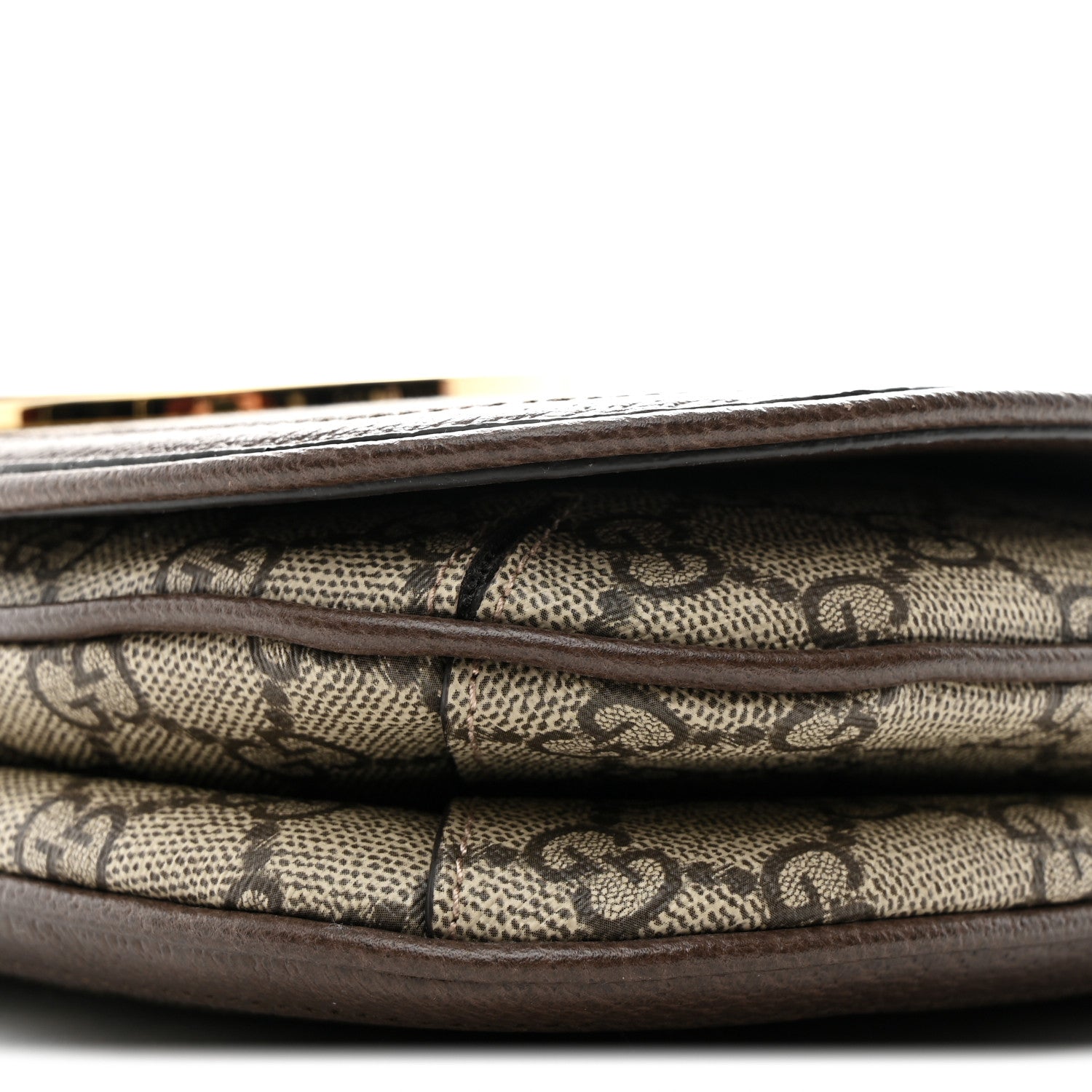 Gucci GG Supreme Monogram Textured Dollar Calfskin Web Medium Blondie Top Handle Shoulder Flap Bag Beige Ebony New Acero 11 of 11