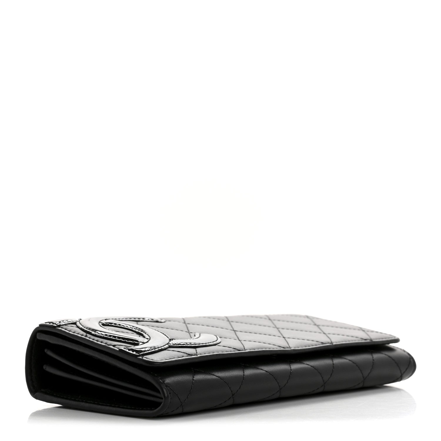 Chanel Calfskin Quilted Cambon Gusset Flap Wallet Black 4 of 9