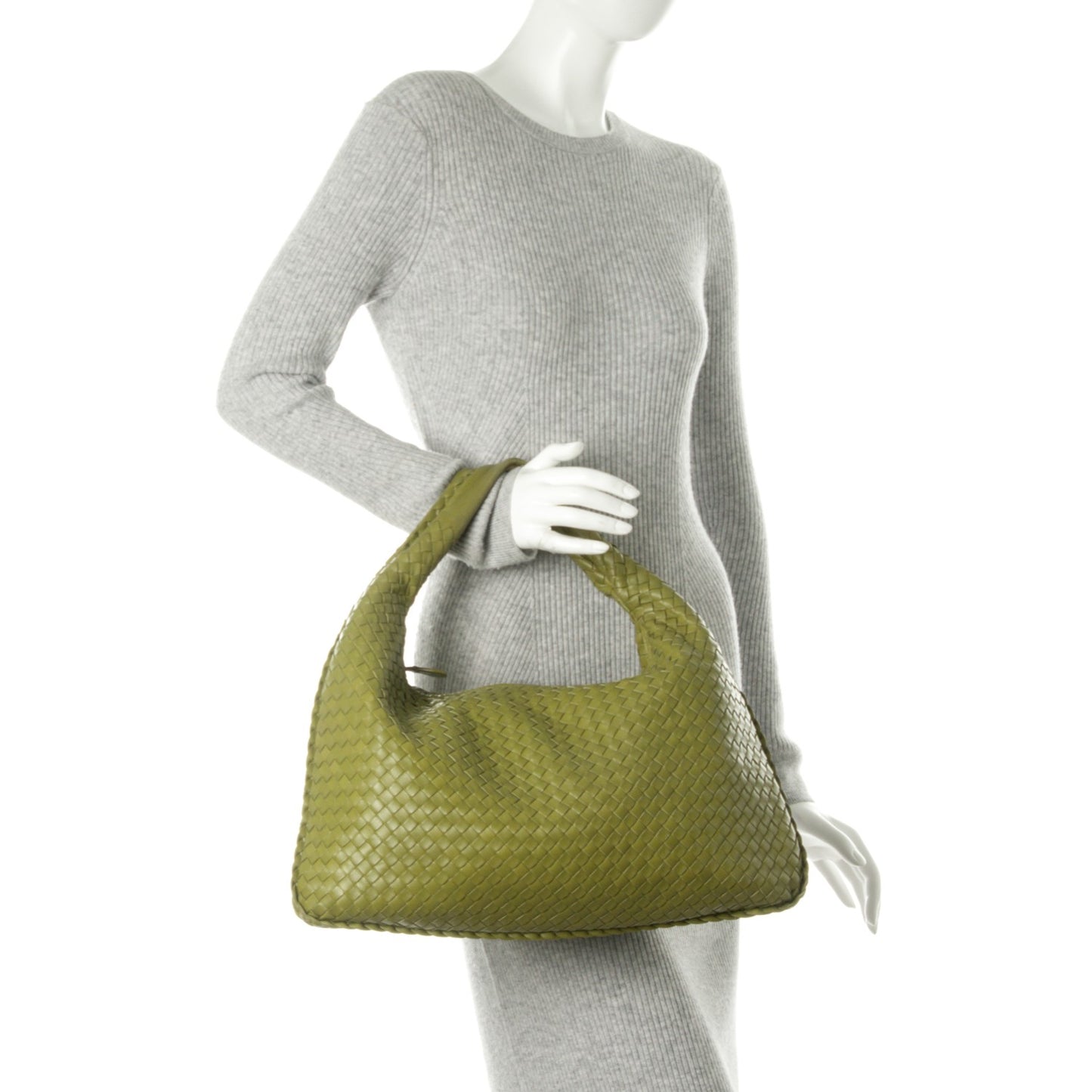 Nappa Intrecciato Large Veneta Hobo Assenzio
