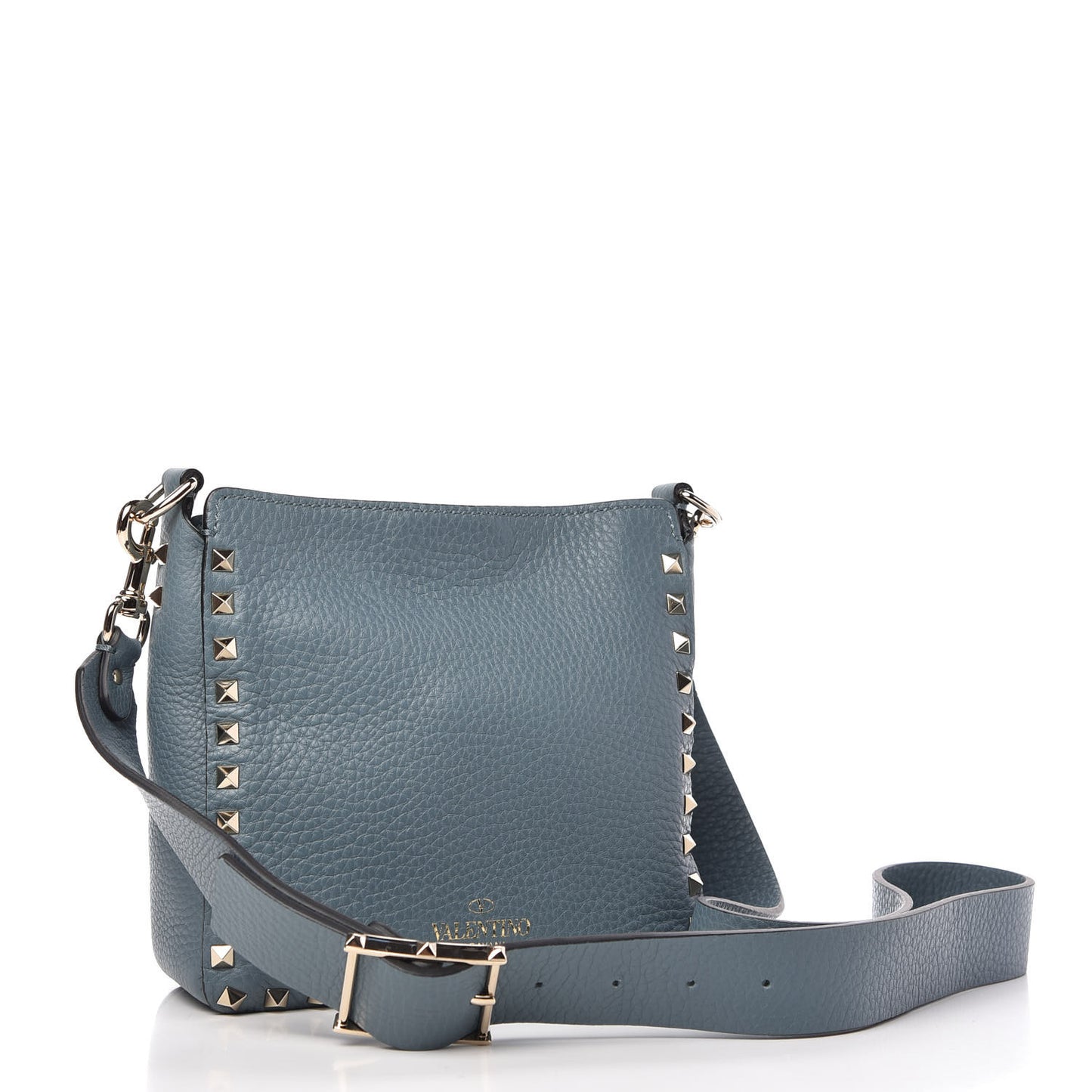 Pebbled Calfskin Mini Rockstud Flip-Lock Messenger Bag Amadeus