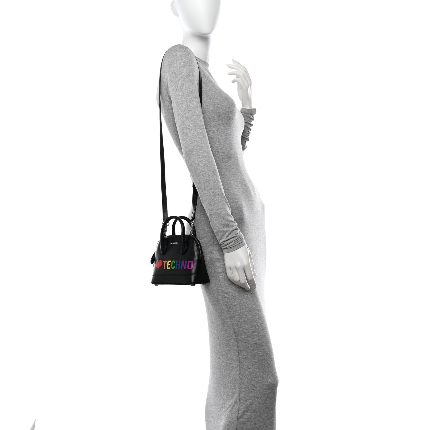 Balenciaga Calfskin I Love Techno XXS Ville Top Handle Bag Black Multicolor 2 of 16