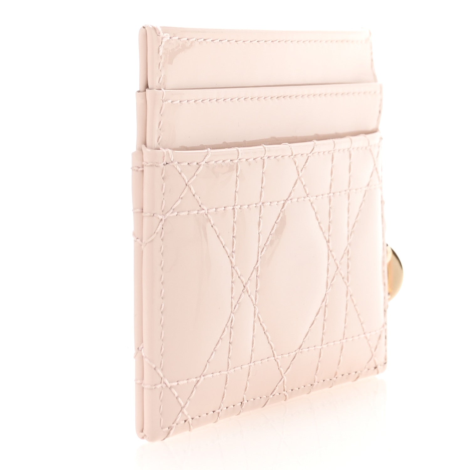 Christian Dior Patent Cannage Lady Dior Card Holder Powder Pink 3 of 8