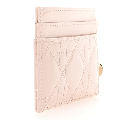 Christian Dior Patent Cannage Lady Dior Card Holder Powder Pink 3 of 8
