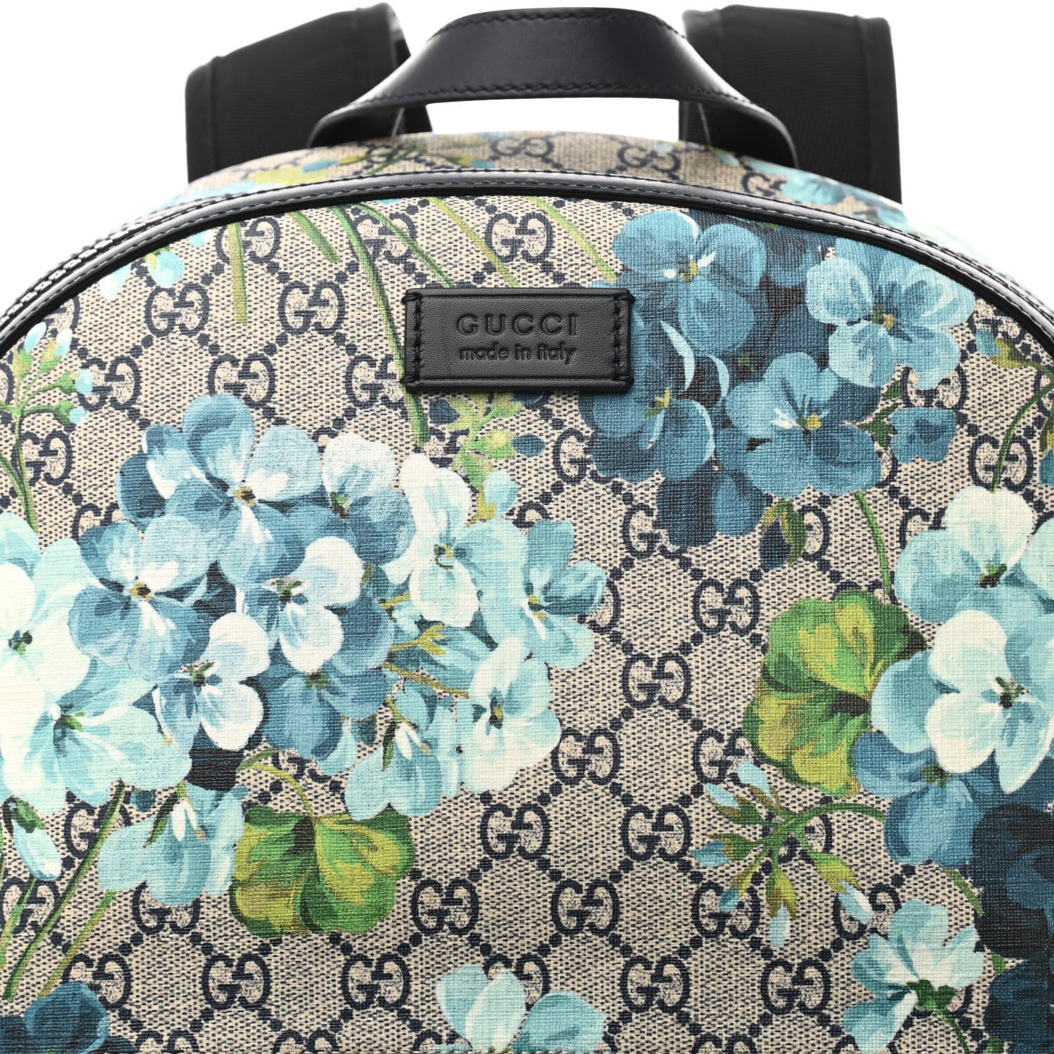 Gucci GG Supreme Monogram Blooms Medium Day Backpack Beige Blue Navy 8 of 10
