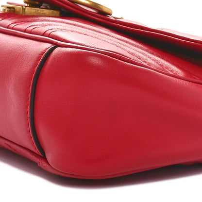 Gucci Calfskin Matelasse Mini GG Marmont Shoulder Bag Hibiscus Red 10 of 10