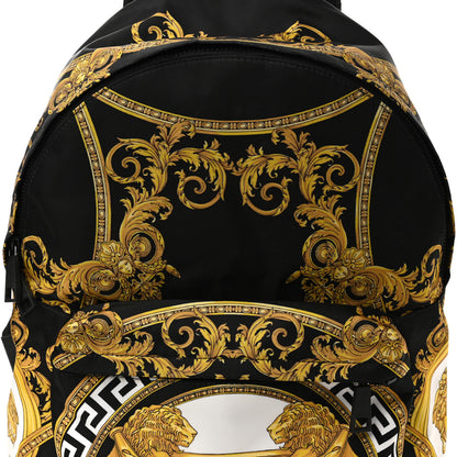 Versace Nylon La Coupe de Dieux Print Backpack Black 7 of 9