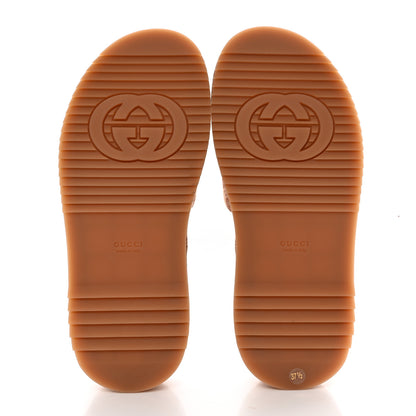 Gucci Canvas GG Monogram Angelina Platform Slide Sandals 37.5 Beige Ruggine 4 of 10