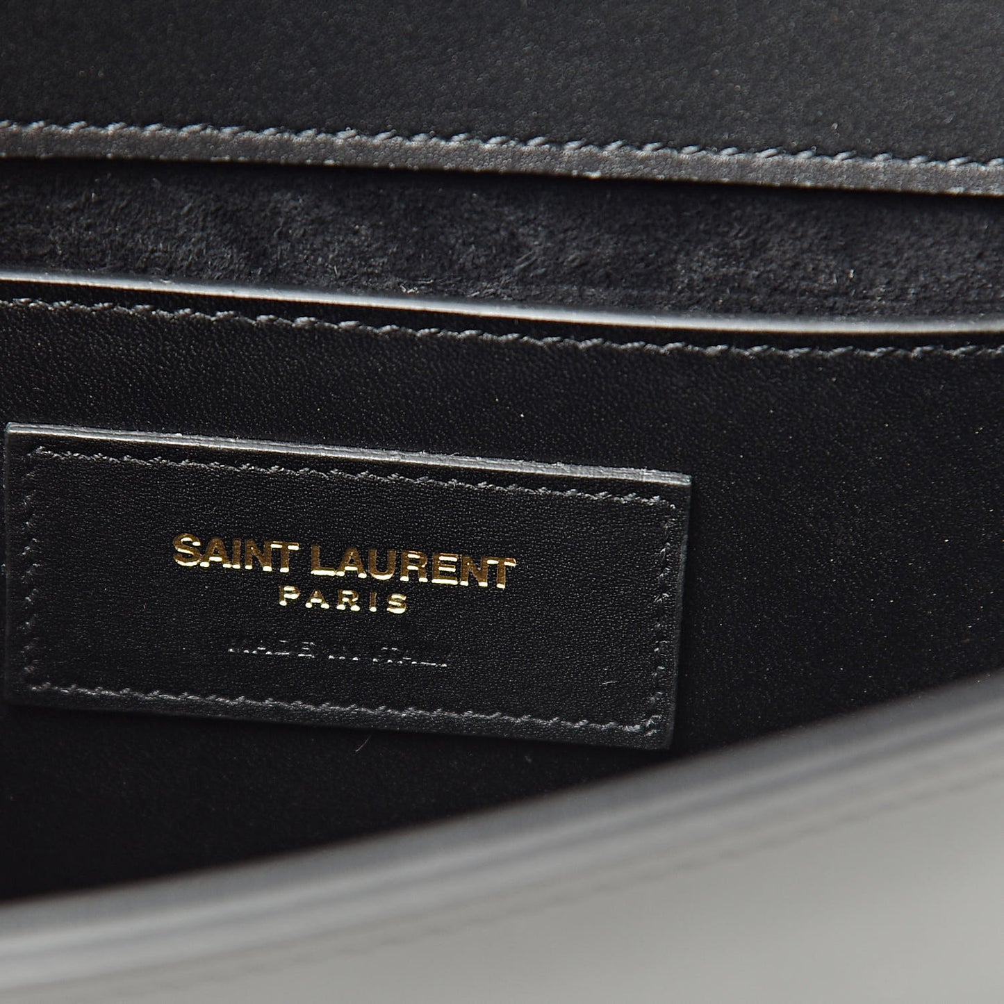 Calfskin Small Classic Monogram Kate Tassel Satchel Black