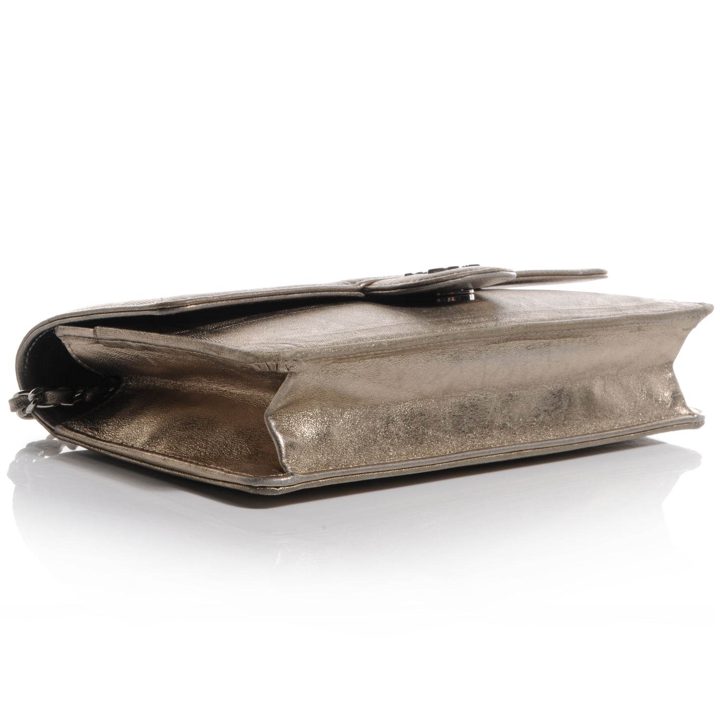 Nylon Travel Wallet On Chain WOC Metallic Gold
